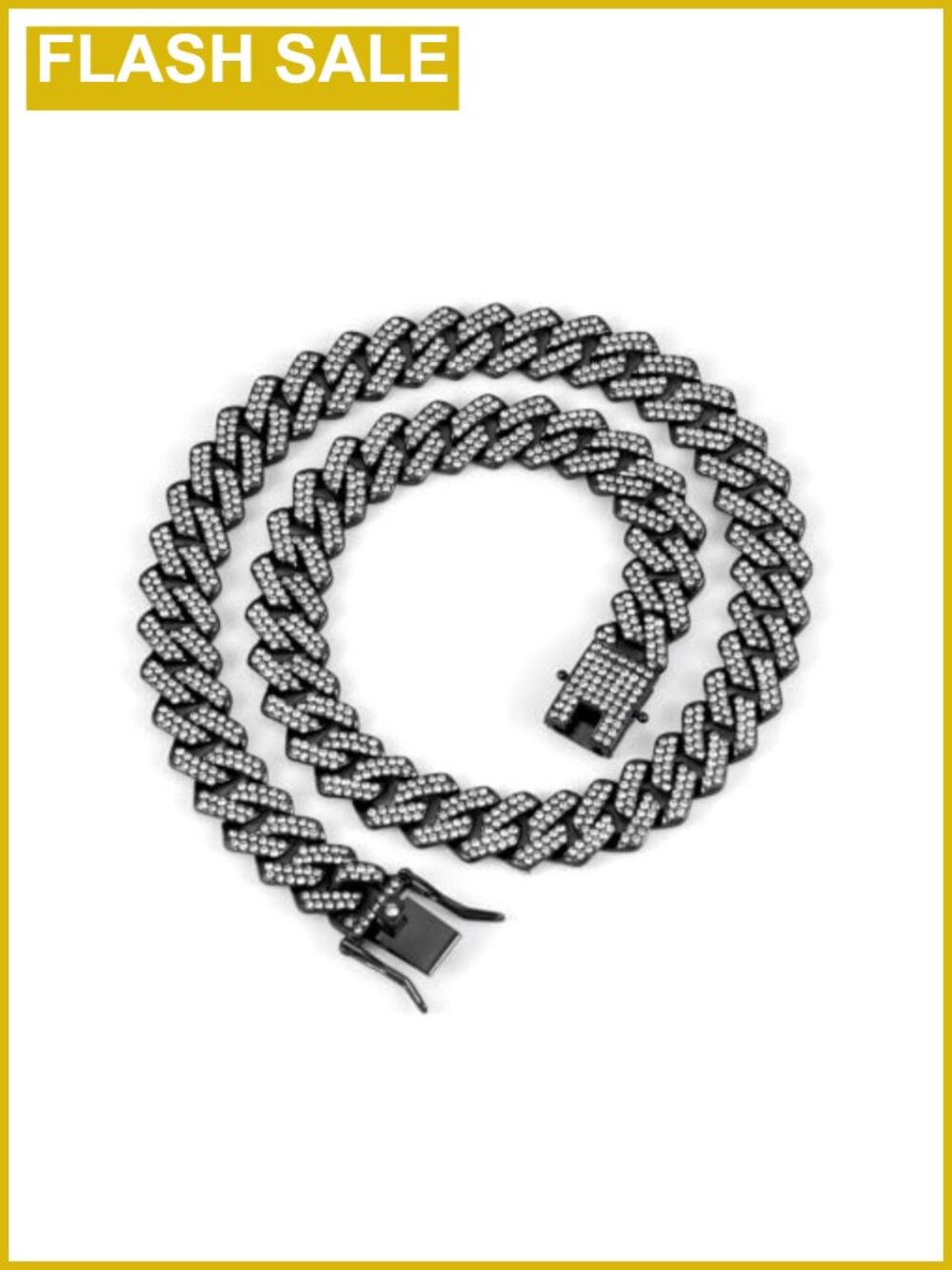Cuban Link Chain Necklace 5A Cubic Zirconia Prong Set Zinc Alloy Hip Hop Jewelry